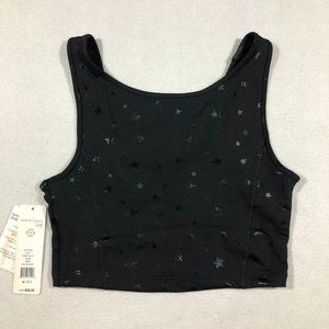 NEW Nanette Lepore Play Womens Small Star Sports Bra Black 89N51AL318 NWT $48
